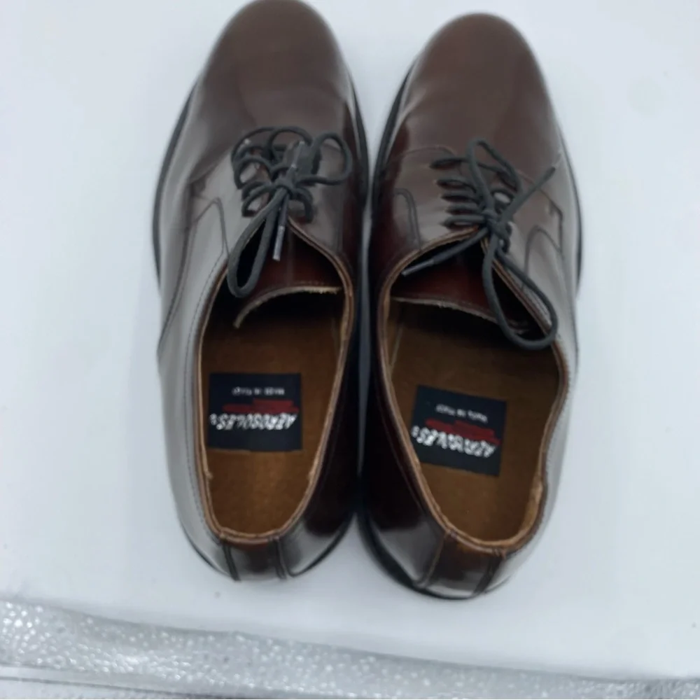 Aerosoles‎ Brown Leather Round Toe Low Oxford Dress Shoe Mens 9.5 Made in Italy